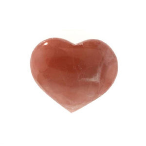 Honey calcite heart worry stone 50-55mm 
