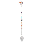 Load image into Gallery viewer, Pendulum selenite drop shaped + chakra chain

