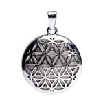 Load image into Gallery viewer, Flower of life pendant with rock crystal 3cm

