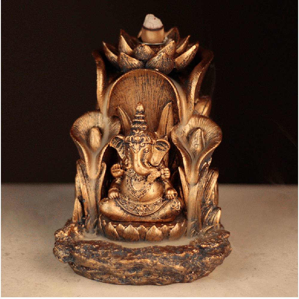 Turētājs konusiem ar krītošu dūmu efektu Ganesh with Lotus 13.5cm