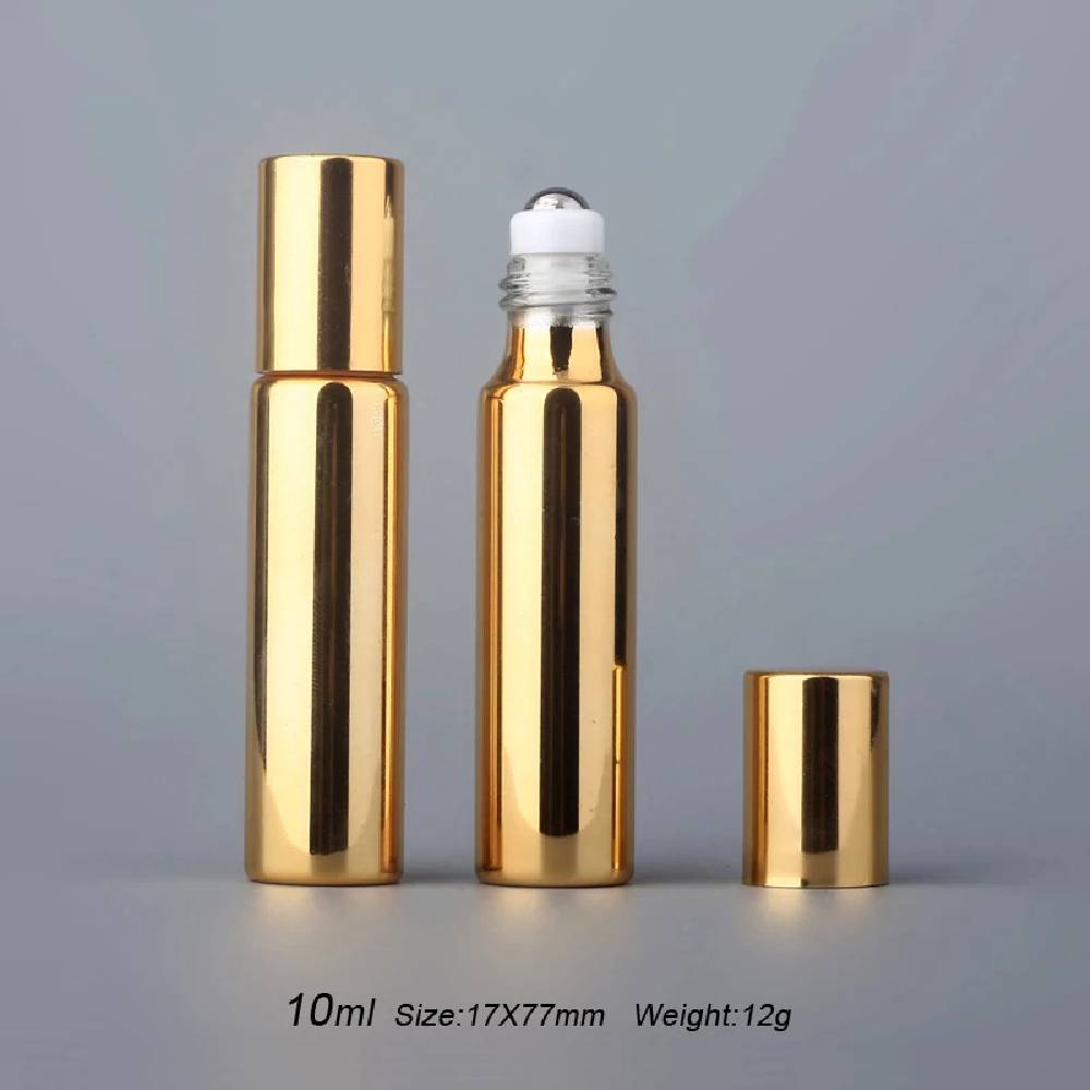 Glass bottle with metal roller 10ml