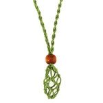 Ielādēt attēlu galerijas skatītājā, Pītais un regulējamais kulons akmeņiem
