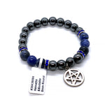 Ielādēt attēlu galerijas skatītājā, Rokassprādze MIX Sodalite &amp; Hematite with Pentacle 8mm
