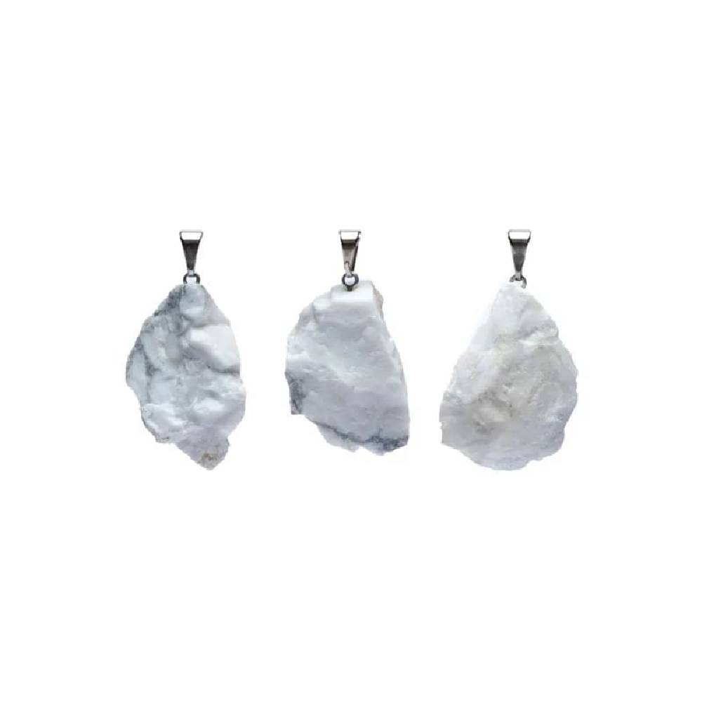 White howlite rough gemstone pendant 2cm - 2.5cm