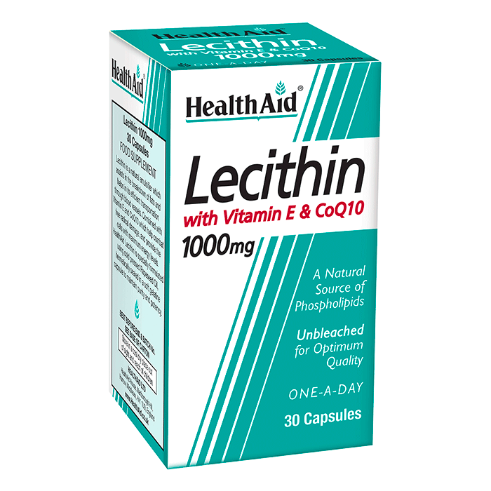 Lecitīns 1000mg ar vitamīnu E un CoQ10 30 kapsulas