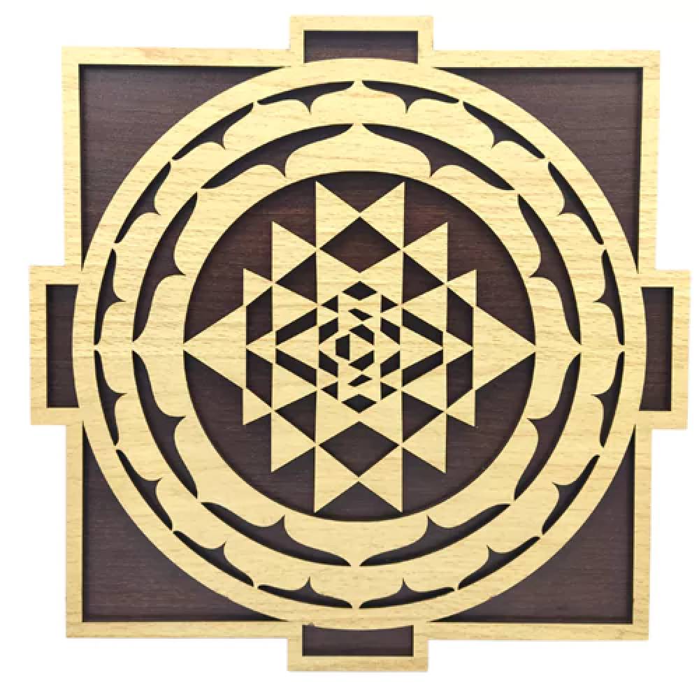 Koka Kristāla Režģis Shree Yantra Ø25cm