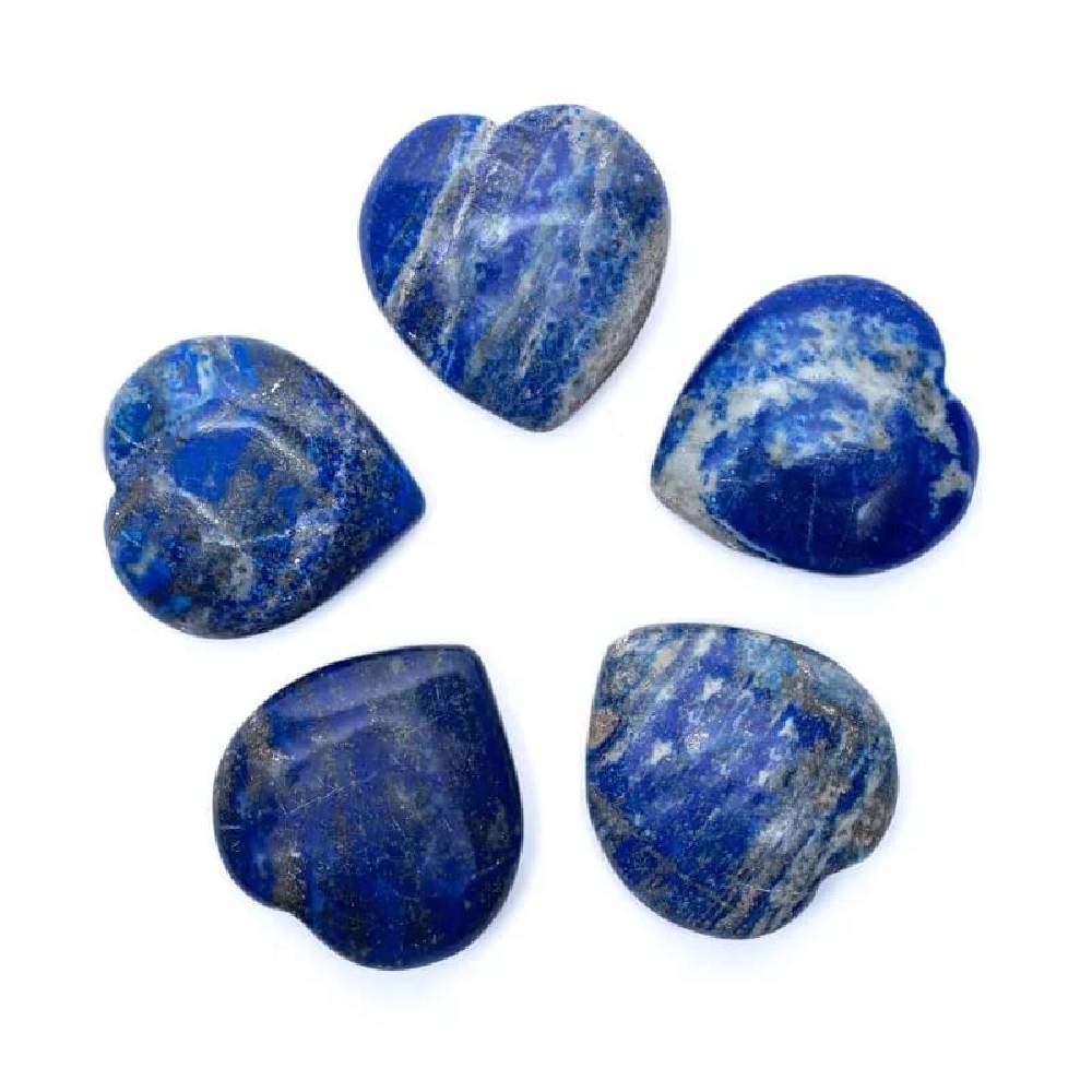 Akmens Lazurīts Afganistāna / Lapis lazuli Heart Worry Stone 50-55mm