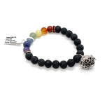 Load image into Gallery viewer, Aroma Bracelet Lava &amp; 7 Chakra 8mm
