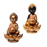 Загрузить изображение в средство просмотра галереи, Подставка для конусов с эффектом падающего дыма Small Buddha &amp; Lotus
