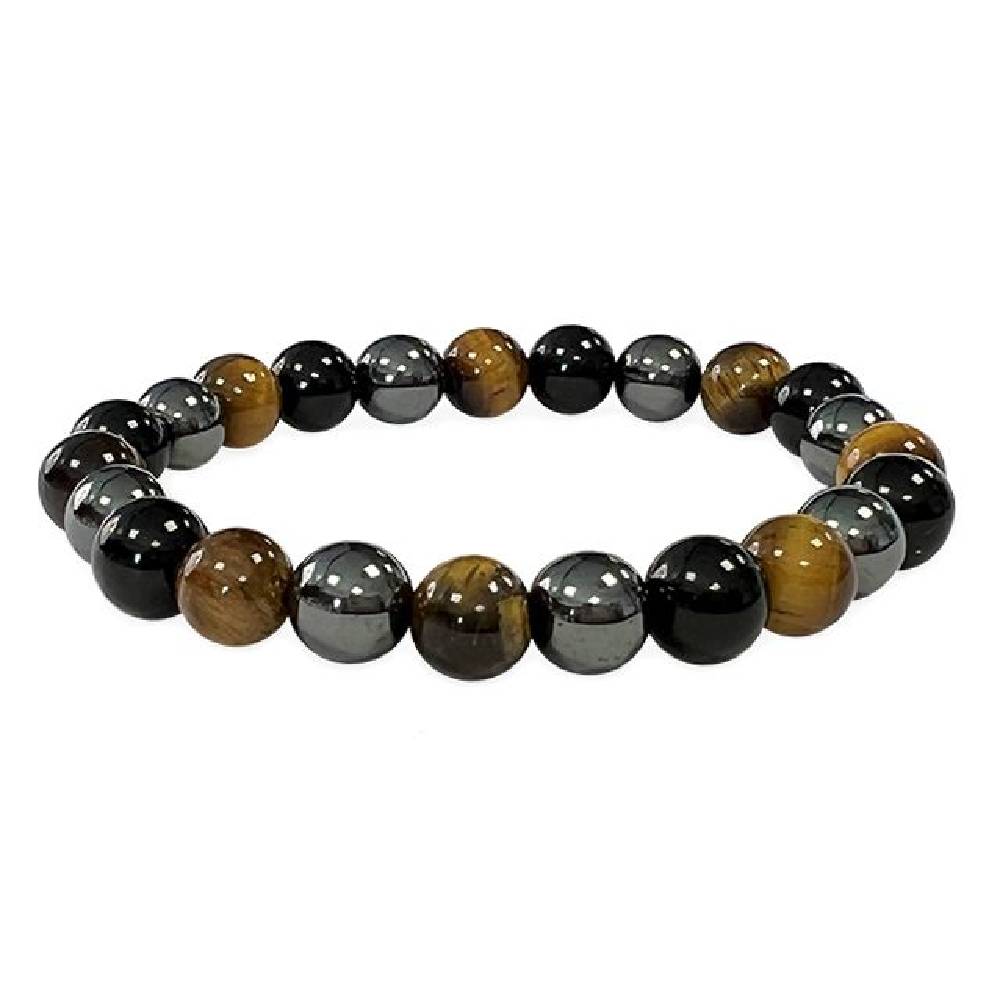 Rokassprādze MIX Hematīts, Tīģeracs, Melnais Obsidiāns Brazīlija / Hematite, Tiger Eye, Black Obsidian 6mm
