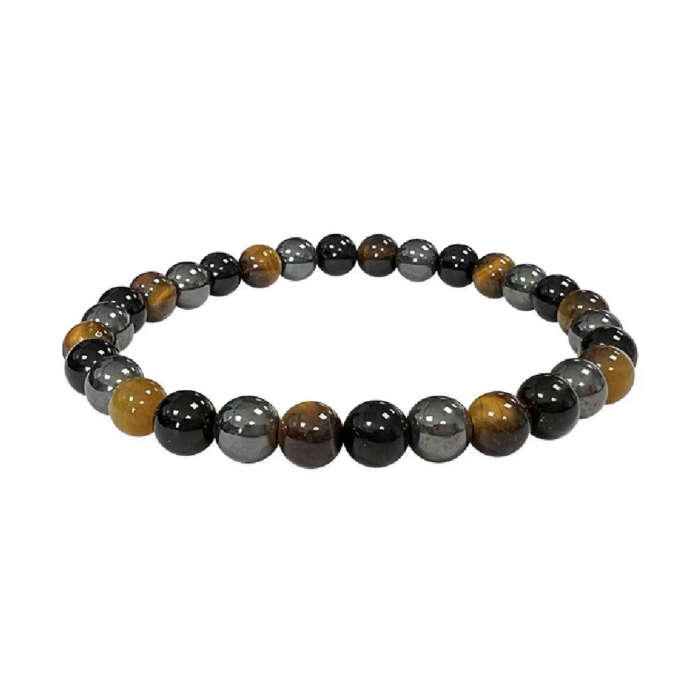 Rokassprādze MIX Hematīts, Tīģeracs, Melnais Obsidiāns Brazīlija / Hematite, Tiger Eye, Black Obsidian 6mm