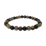 Ielādēt attēlu galerijas skatītājā, Rokassprādze MIX Hematīts, Tīģeracs, Melnais Obsidiāns Brazīlija / Hematite, Tiger Eye, Black Obsidian 6mm
