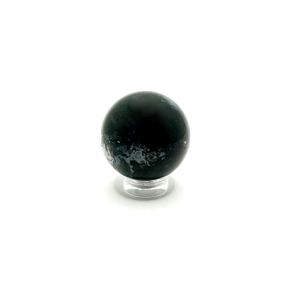 Akmens Ahāts / Sūnu Ahāts / Green Moss Agate Sphere 30mm