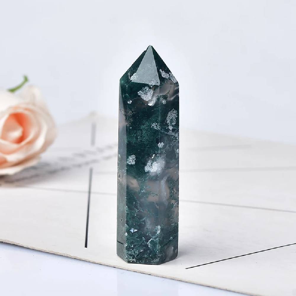 Akmens Ahāts / Sūnu Ahāts / Green Moss Agate 6-12cm