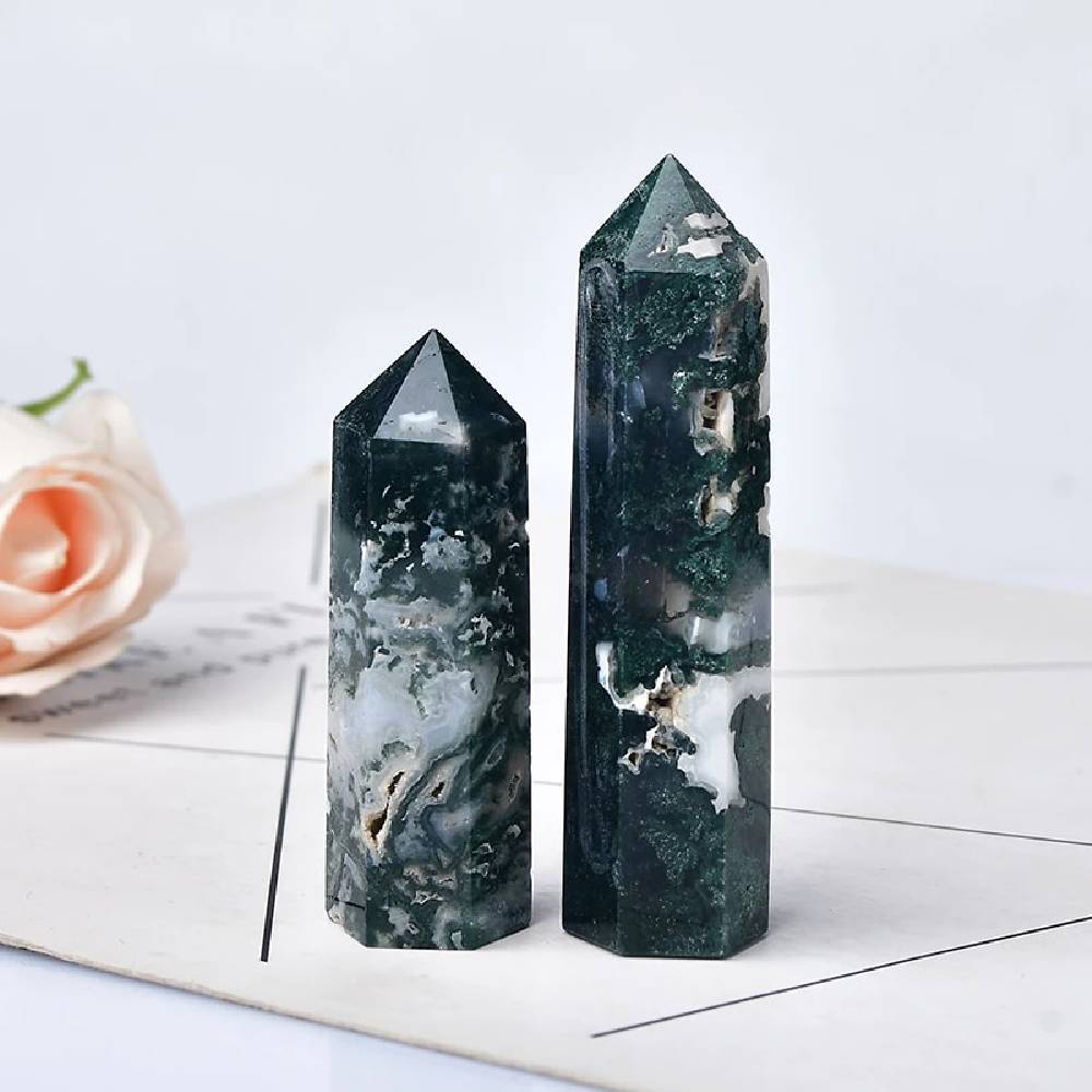 Akmens Ahāts / Sūnu Ahāts / Green Moss Agate 6-12cm
