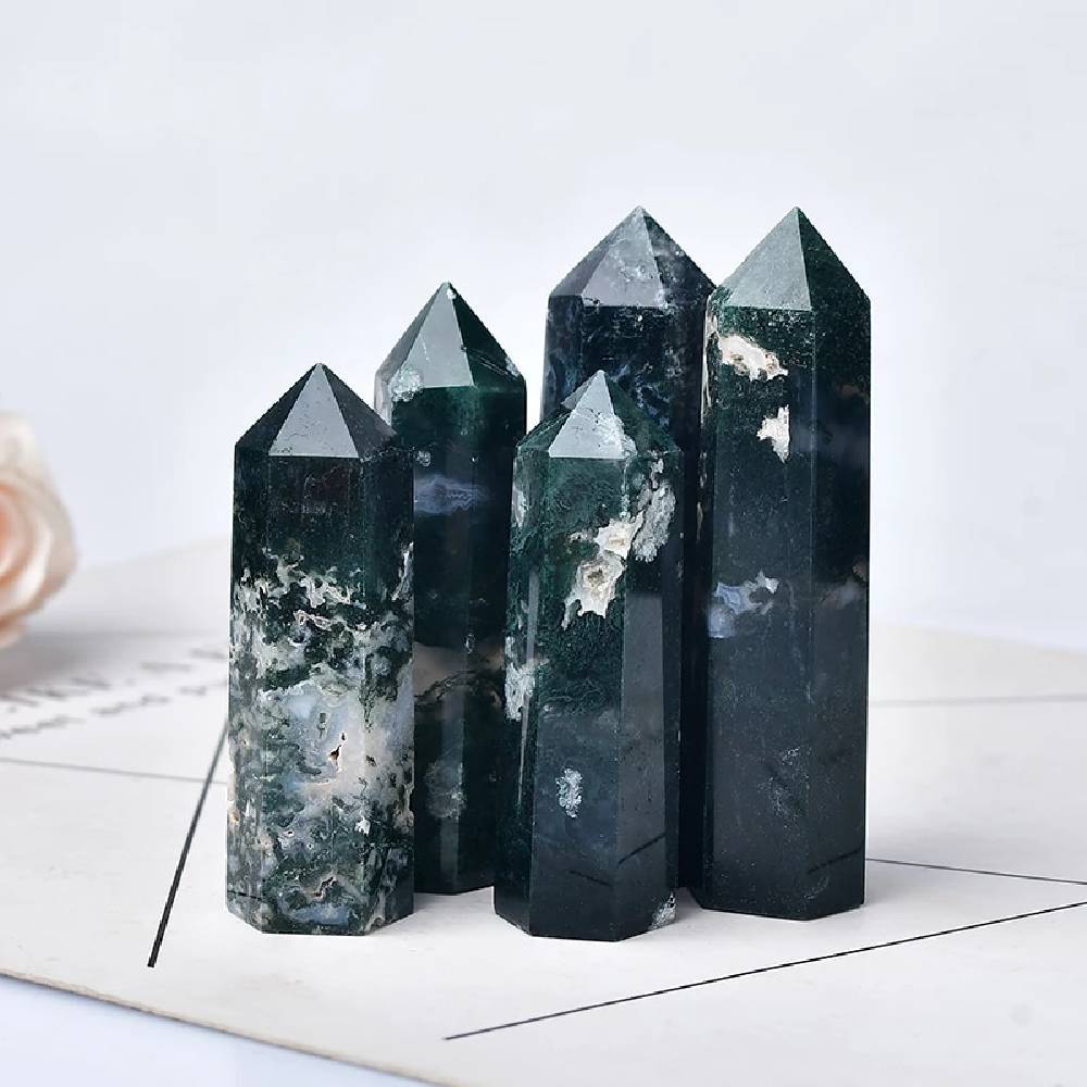 Akmens Ahāts / Sūnu Ahāts / Green Moss Agate 6-12cm