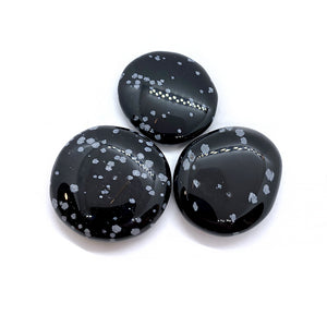 Akmens Obsidiāns / Sniegpārslu Obsidiāns / Snowflake Obsidian Chakra Stone 40-45mm