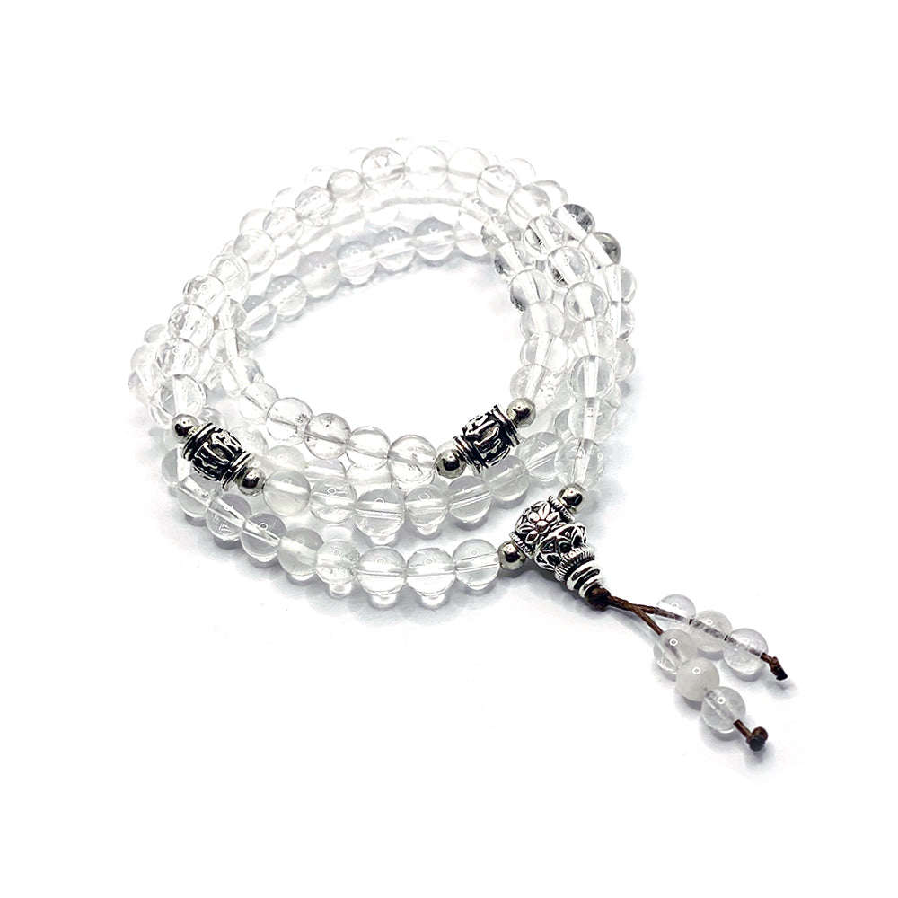 Stone Mala 108 beads Clear Quartz