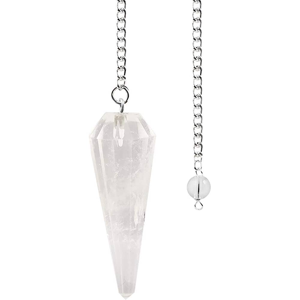Svārsts Kalnu Kristāls / Clear Quartz Conical 6-sided Pendulum