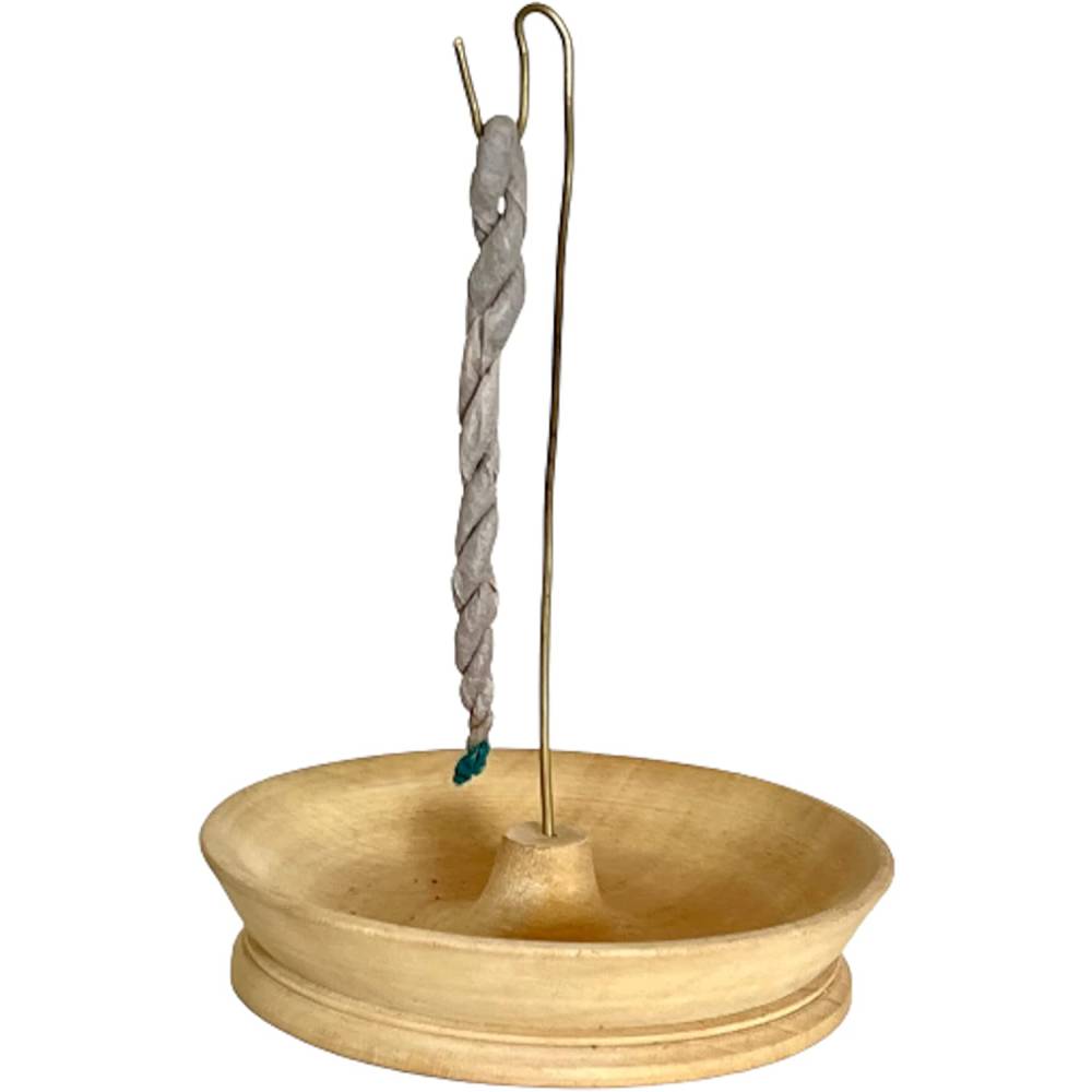 Turētājs Round Wood Rope Incense Holder 9.5cm