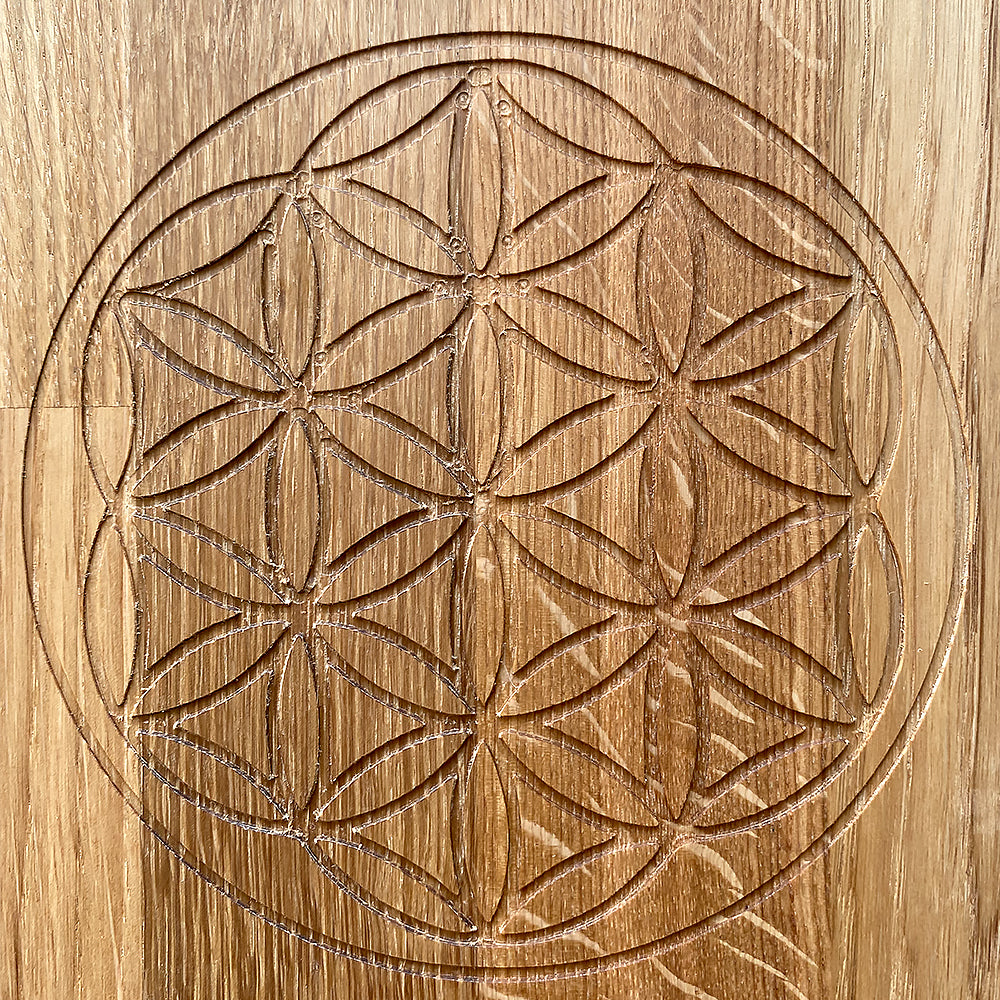 Wooden Oak acupressure Sadhu Board "Flower of Life"