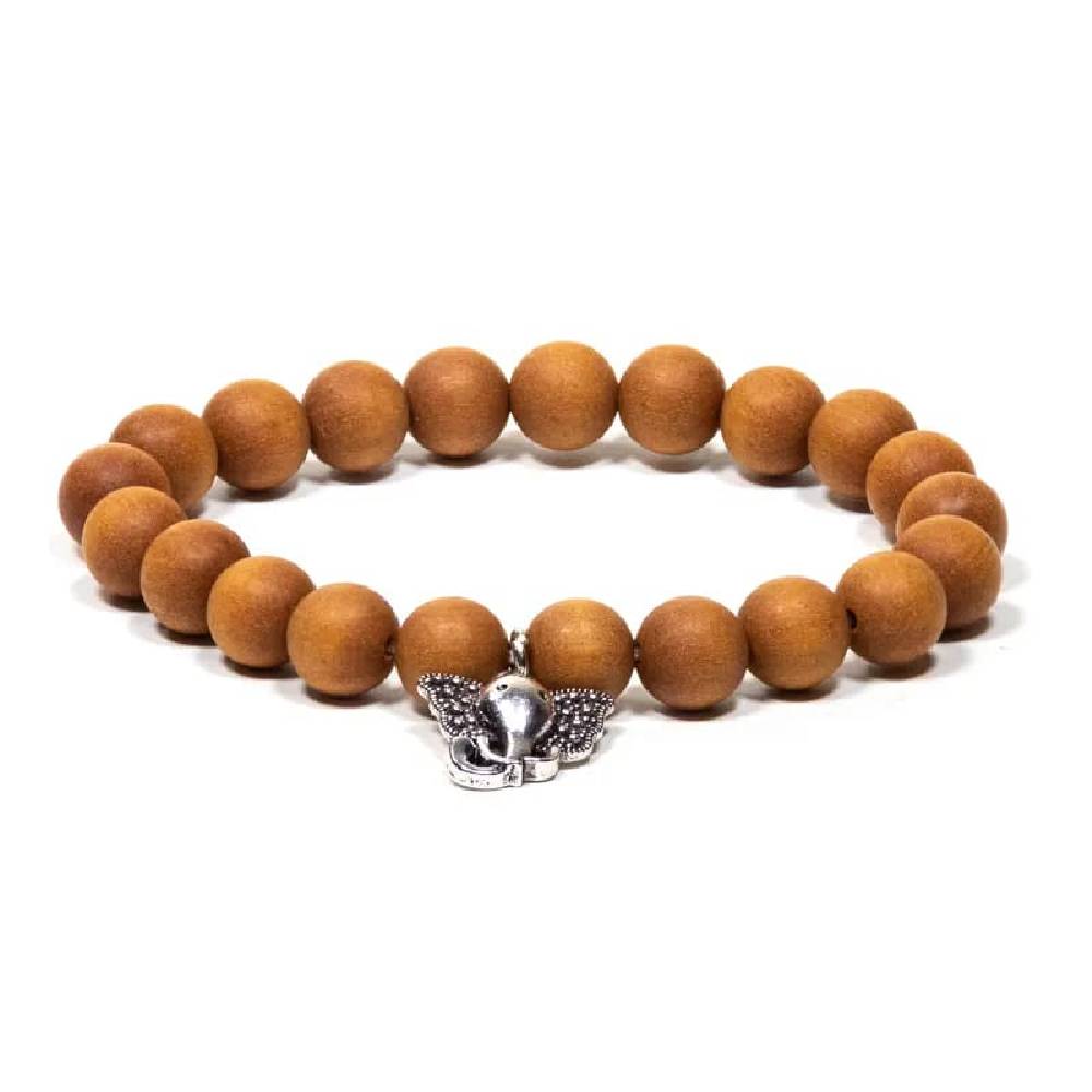 Mala/bracelet sandalwood elastic with ganesh
