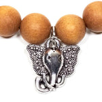 Load image into Gallery viewer, Mala/bracelet sandalwood elastic with ganesh


