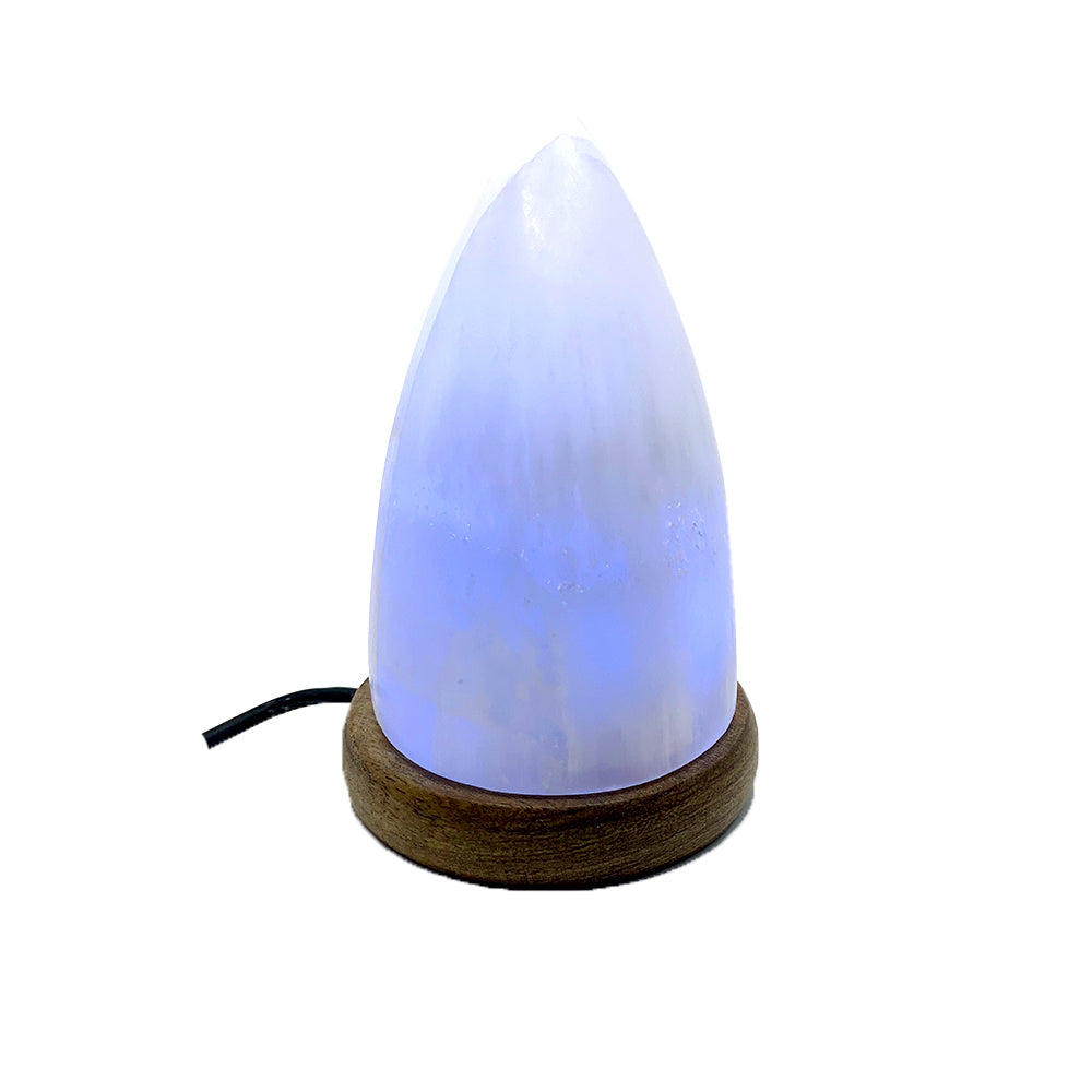 Selenite USB Lamp with base 10cm