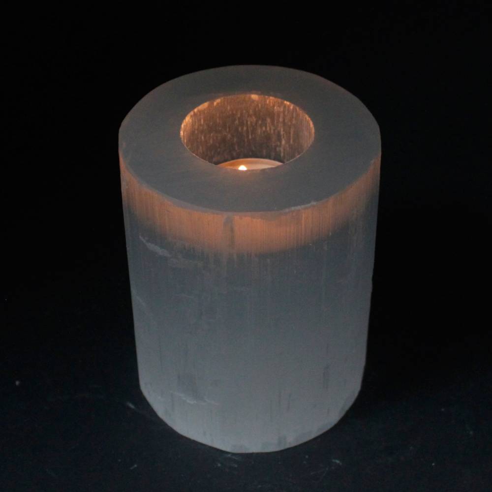 Svečturis Selenīts / Selenite Cylinder Candle Holder 8cm / 10cm / 15cm / 20cm