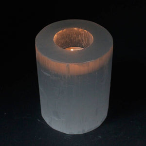 Selenite Cylinder Candle Holder 8cm / 20cm