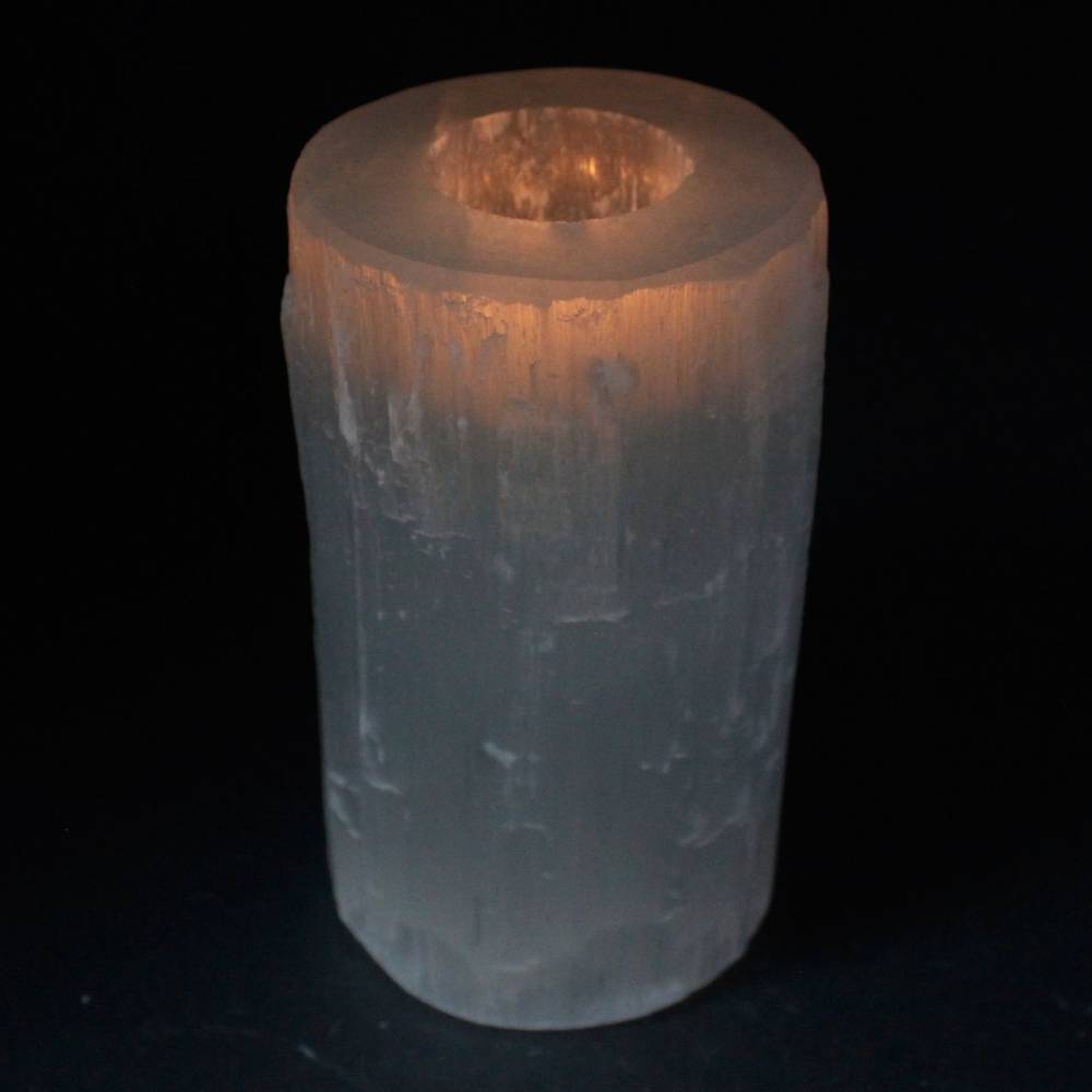 Svečturis Selenīts / Selenite Cylinder Candle Holder 8cm / 10cm / 15cm / 20cm