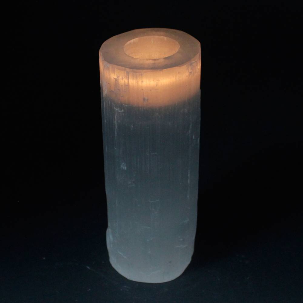 Svečturis Selenīts / Selenite Cylinder Candle Holder 8cm / 10cm / 15cm / 20cm