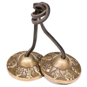 Tingsha cymbals 8 symbols of prosperity 150gr, 5.5cm
 