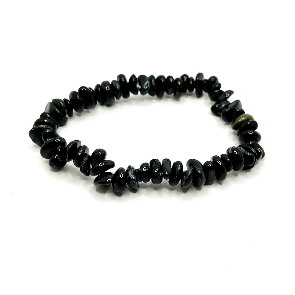 Stone Bracelet Blue Tiger Eye Chips