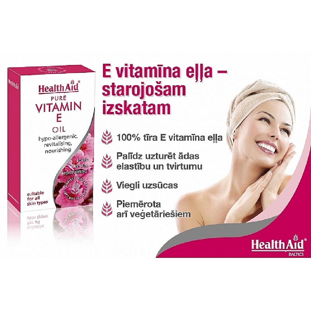 Vitamin E (100% tīra) Eļļa Sejai un Ķermenim 50ml