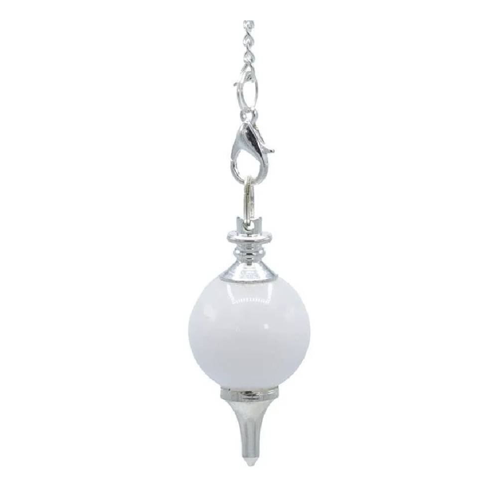 Pendulum polished white Agate 3.5x1.7cm