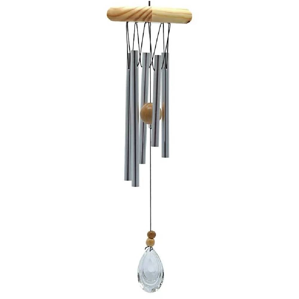 Vēja Zvani 5 Chimes Metal & Wood with Crystal 48cm