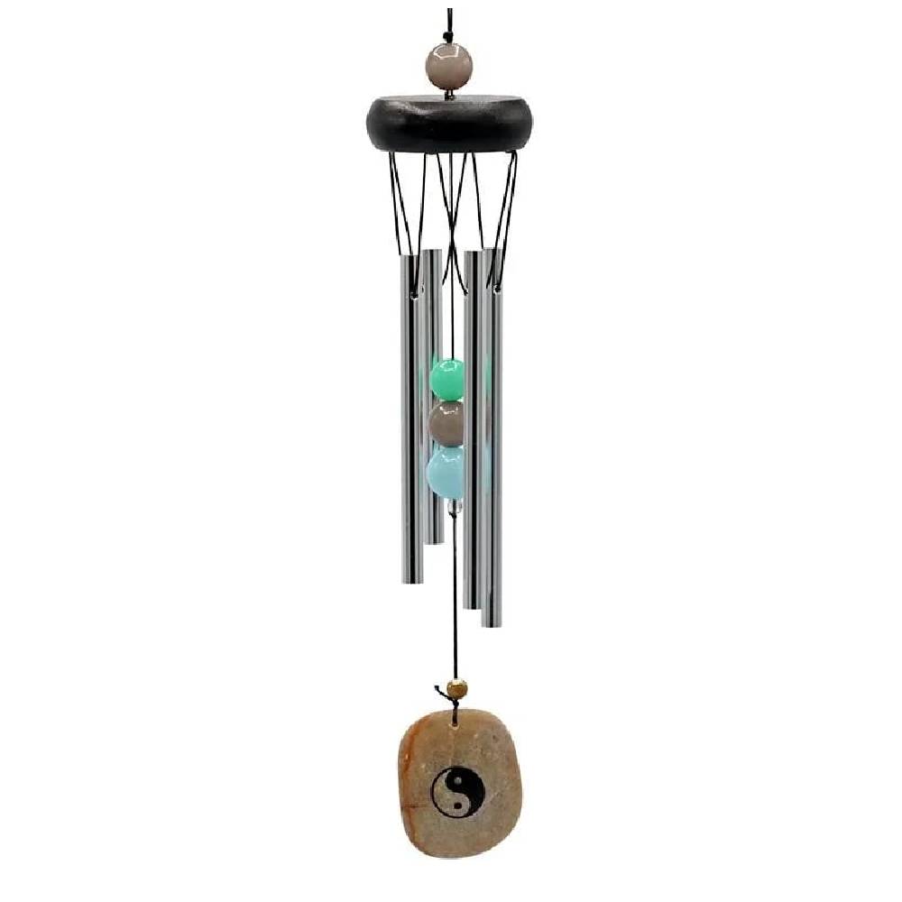 Vēja Zvani 4 Chimes Metal & Wood with Yin Yang 35cm
