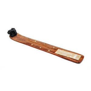 Wooden Incense Holder with Natural Stones