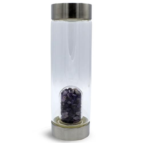 Стеклянная бутылка для воды с мелкими кристаллами 0,55 л