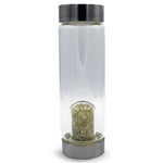 Load image into Gallery viewer, Glass Water Bottle with Fine Crystals 0.55L
