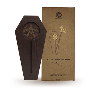 Wooden Incense Holder Pentagram 11x22cm